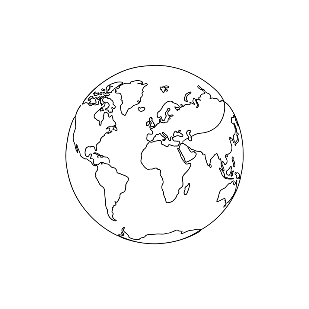 Hand-drawn globe
